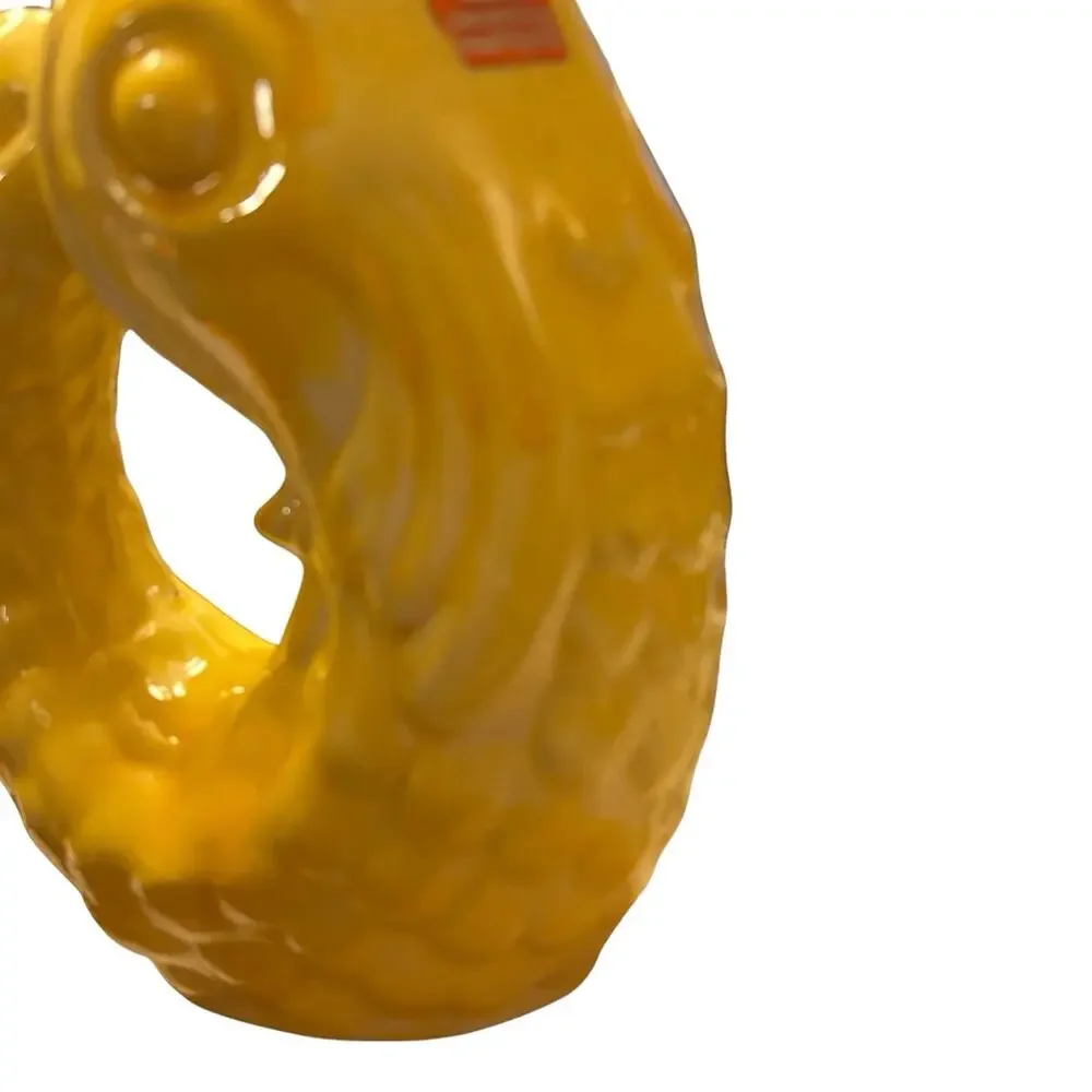 Villa Bologna Malta Gluggle Fish Vase Glossy Yellow Ceramic Vase Stickered